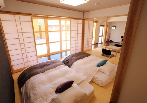 Futons are available in the Japanese-style room