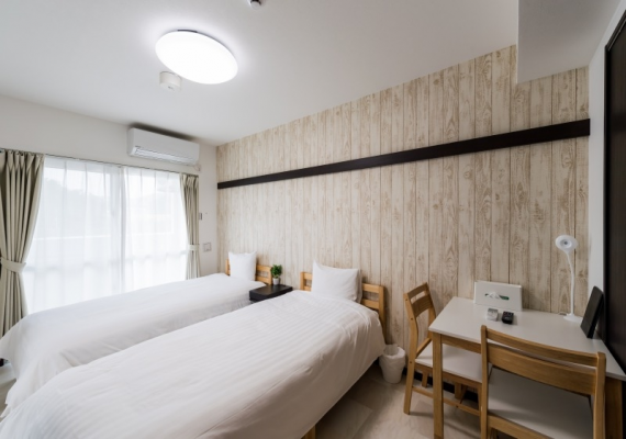 There are 4 types of rooms with different designs, washing machine,
This is a stylish condominium type hotel equipped with a kitchen.