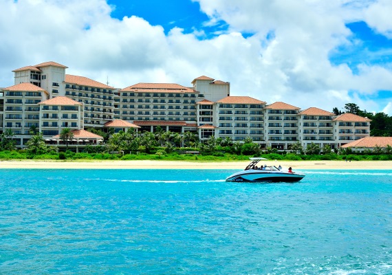 A beautiful white sandy beach with a length of about 760m