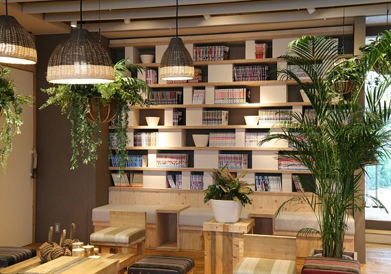 Book library with 1,000 manga volumes