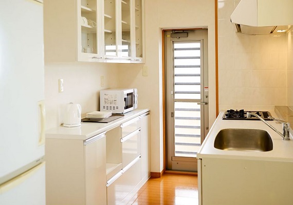 Bright and clean counter kitchen