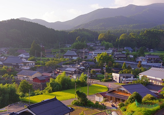 Charm of the austere village-vicinity mountain