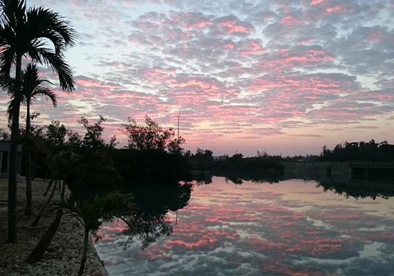 The sunrise seen from the hotel