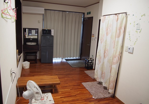 A room for up to 3 people, equipped with a refrigerator and microwave oven