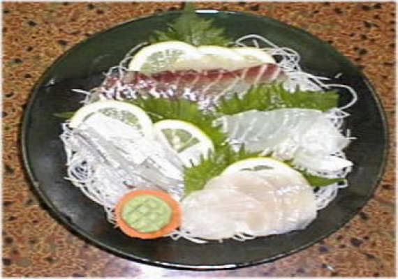 Height of plate of sashimi　※Image
