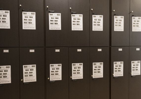 Lockers with security codes.