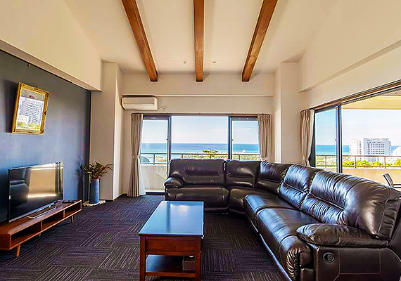 Bright and spacious living room with fresh air