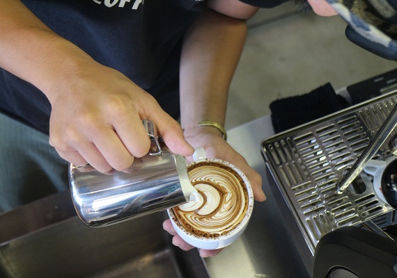 Fascinated atmosphere with a cup of coffee