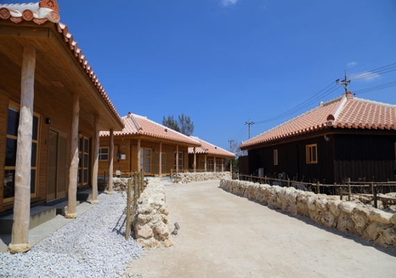 Old folk house style building using red roof tiles