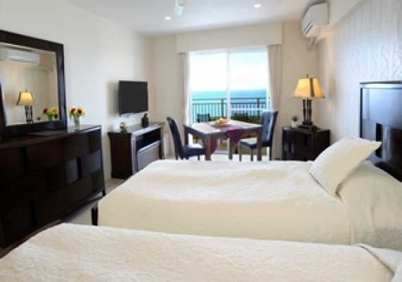 Ocean suite room with calm color scheme (brown)