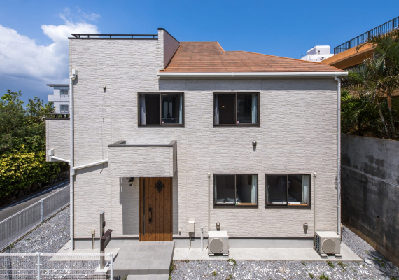 The exterior of the house, with 2 parking space