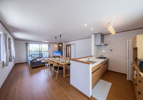 Living dining room and kitchen