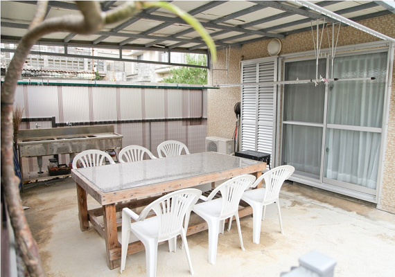 Large covered barbecue space