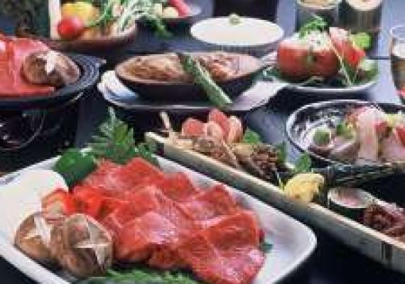 Okayama Beef Banquet  Japanese banquet dishes with wagyu beef as the main with plenty of local ingredients
