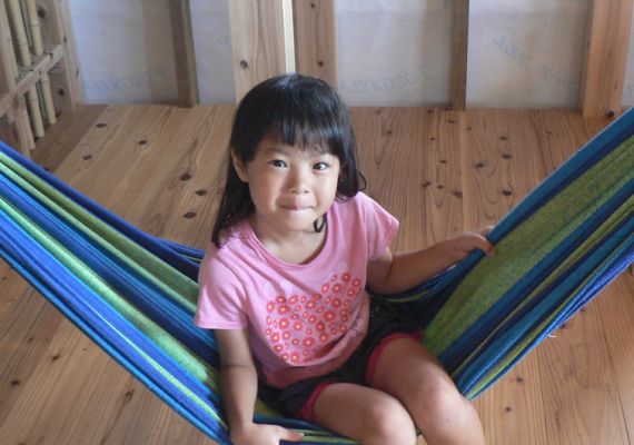 2階ロフトには、子供たち人気のハンモック。