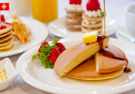朝食のパンケーキはOPEN当初から不動の人気です