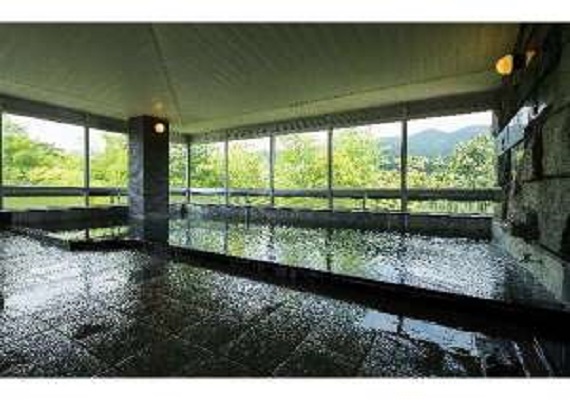 奇跡の湯　奥津温泉ホテル　米屋倶楽部　奥津　男性用大浴場。源泉掛け流し