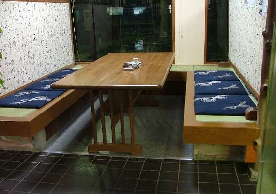 Seats at cooking table