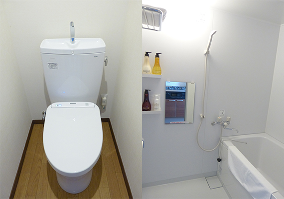 Separate bath and toilet (corner twin)