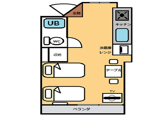 双床房20平方米・带厨房