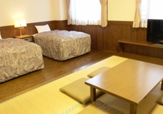 Japanese-Western Room Type A (Twin beds + 6 tatami mats)