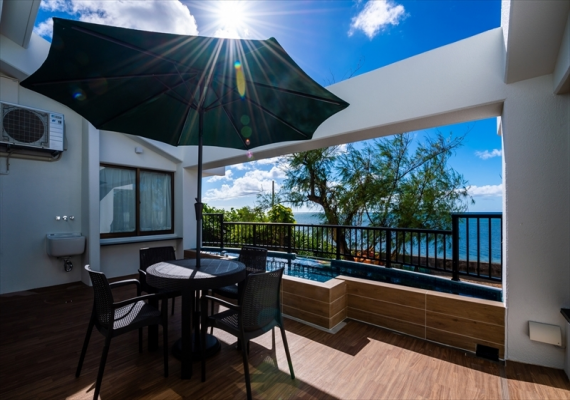 Annex beach side villa special room Balcony. We can enjoy BBQ by prior reservation.