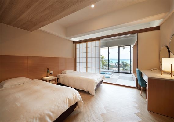 [日式西式客房海一侧45平米]2020年改修！能在舒服的房间要宽敞的yuttaritoo舒适。
