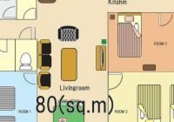 間取り/80平米カリフォルニアスタイルスタンダードツイン】