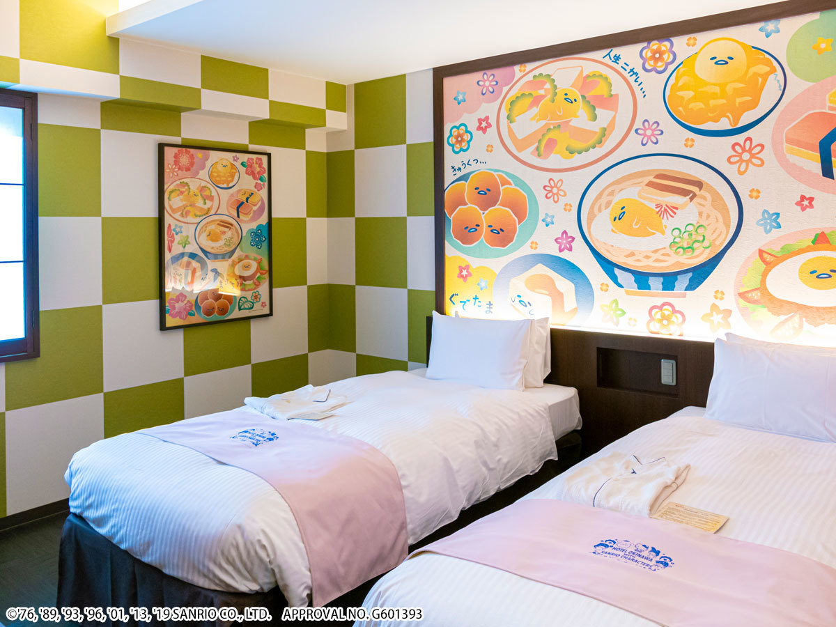 Gudetama  角色主題雙床房
設計：琉球風。