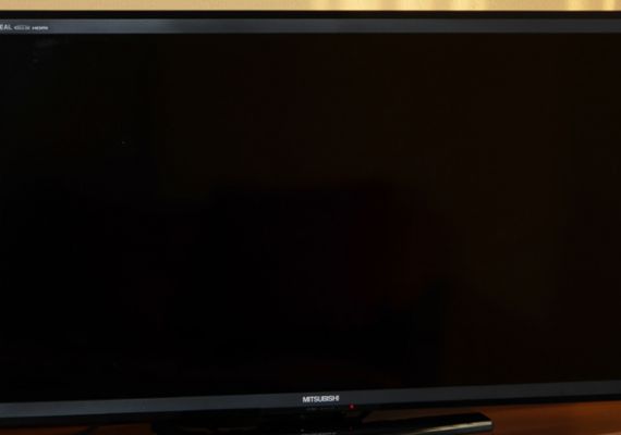 Large LCD TV (40 inches) is installed 
