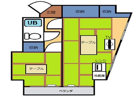 Two Japanese-Style Rooms without kitchen