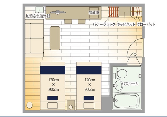 高級雙床房・室內擺設