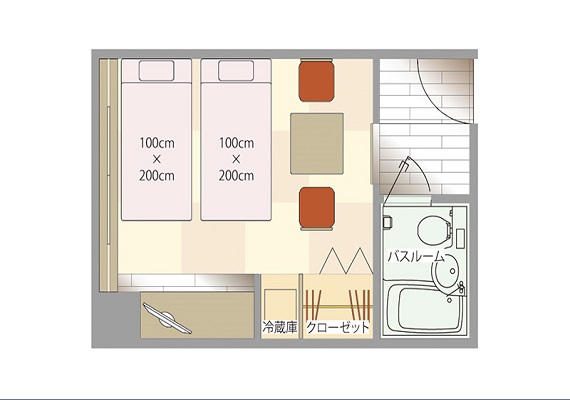 Japanese room, indoor layout ② (in futon set)