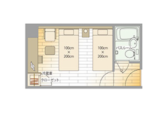 B twin room room layout