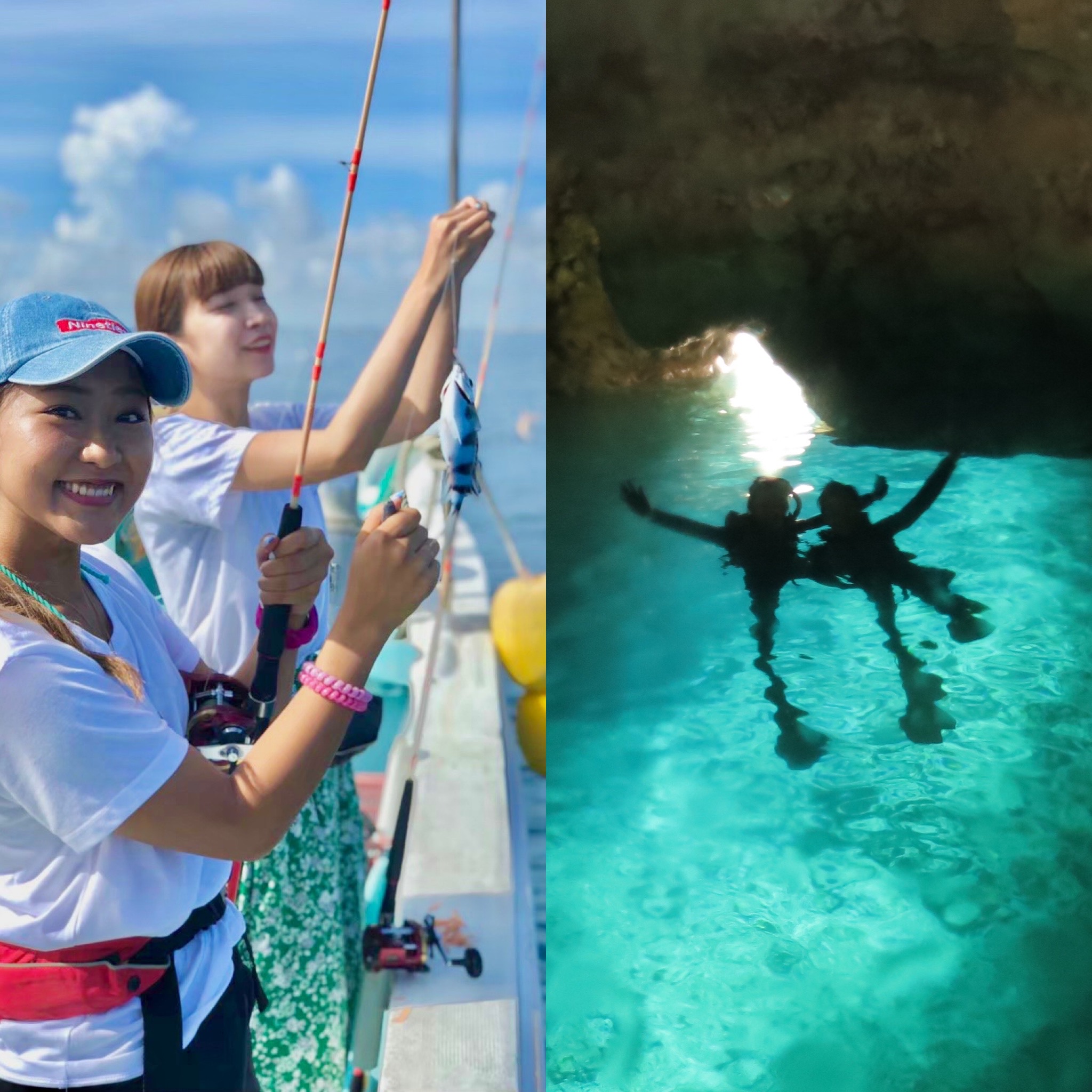 Okinawa/Kadena/Onna Village Blue Cave Snorkel & Tropical Fishing ♪ [Ages 5 and up can participate, Beginners welcome, You can eat the fish you catch at a nearby restaurant! ]