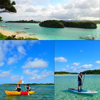 【石垣島】【半日】可在世界認可的「川平湾」中，選擇立槳SUP或者獨木舟特別方案!!【免費贈送照片檔案】