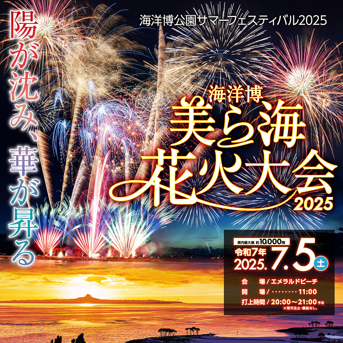 【7/13開催・西側ルート出発】『第46回海洋博公園花火大会』日帰りバスツアー Cコース：ランチボックス付き（花火会場入場整理券なし）￥6,980