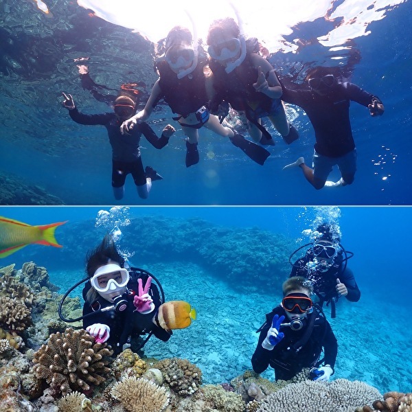 [Okinawa Headquarters, Minnajima, Sesoko Island] Beginner-friendly Boat Experience Diving & Snorkeling GoPro Video and Photo Data Free Shooting Gift ᕕ( ᐛ )ᕗ