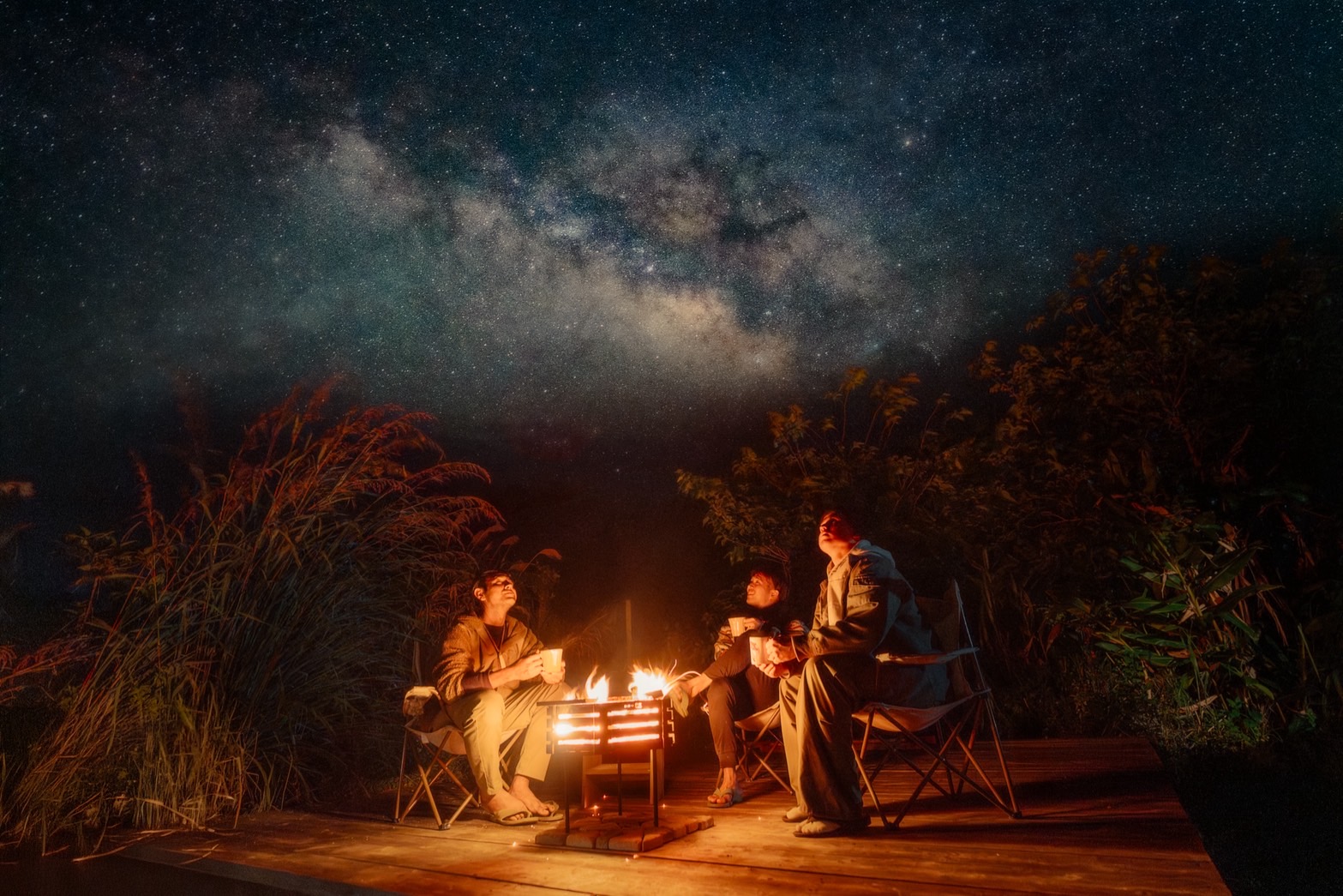 『沖縄本島北部』焚き火x満点の星空ツアー(120分）湧水ホットドリンク付き♪カップル・女子旅にオススメ♪撮影データ無料プレゼント！のプラン詳細