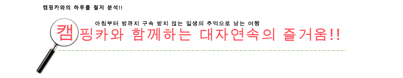 아침부터 밤까지 구속 받지 않는 일생의 추억으로 남는 여행 캠핑카와 함께하는 대자연속의 즐거움!!